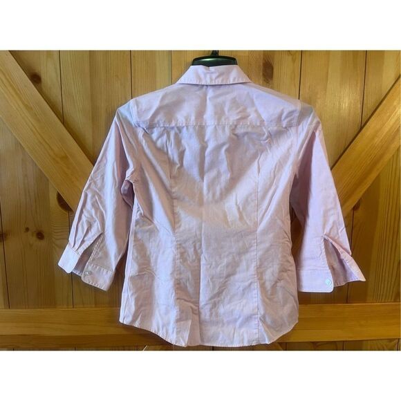 Eddie Bauer Shirt Wrinkle Resistant 3/4 Sleeve Striped Stretch Button Up XS (104 - Picture 2 of 5